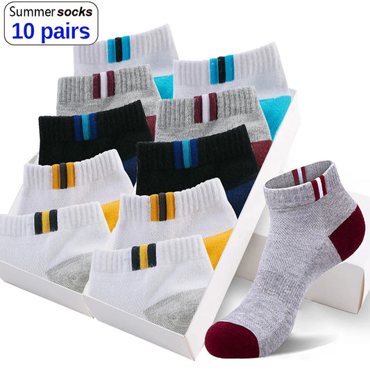 10 Pairs New Spring Summer Cotton Socks  Short  Casual Sports Male