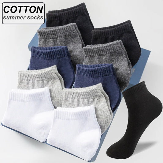 10 Pairs/Lot Low Cut Men's Cotton Socks
